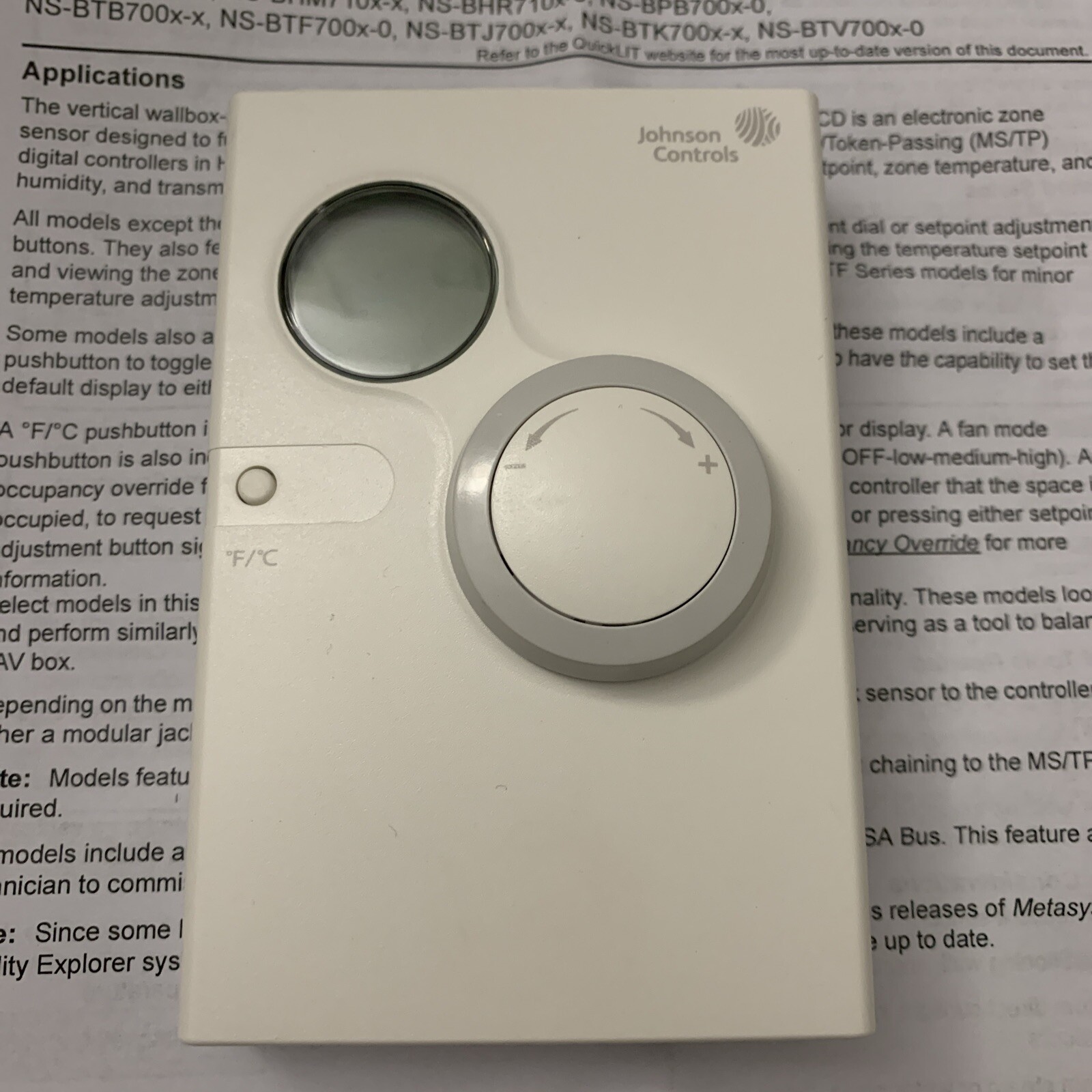 Johnson Controls Network Sensor Temp Adjust / NSBTB70030 eBay