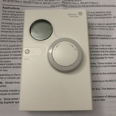 Johnson Controls Network Sensor Temp Adjust / NS-BTB7003-0 | eBay