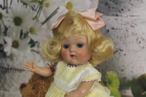 VOGUE  Ginny Doll Vintage Strung  1952 DOLL w/LOVE BEAR FABULOUS