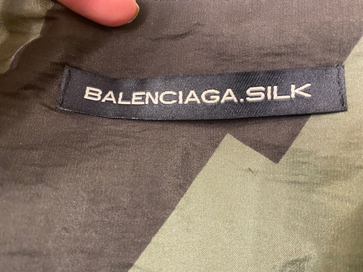 Balenciaga Silk Satin Jacquard Dress Green & Black Size 40 Balenciaga Silk Satin Jacquard Dress Green & Black Size 40