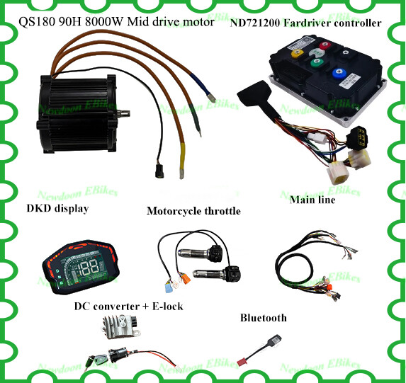 QS180 90H 8KW Mid Drive Motor For Electric Motorcycle with