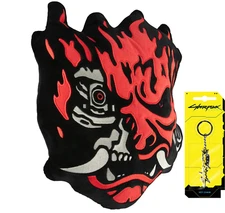 CyberPunk 2077 SAMURAI Demon 16" Pillow AND logo keychain Plush Jinx