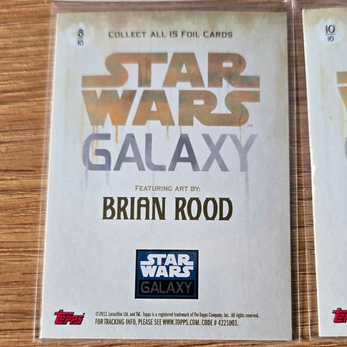 Tarjetas de arte en lámina 2011 Topps Star Wars Galaxy Series 6 Brian Rood # 2 7 8 + 10 C1 - Imagen 7 de 23