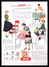 1952 Cosco Metal Design Furniture Print Ad Stools Cart High Chair