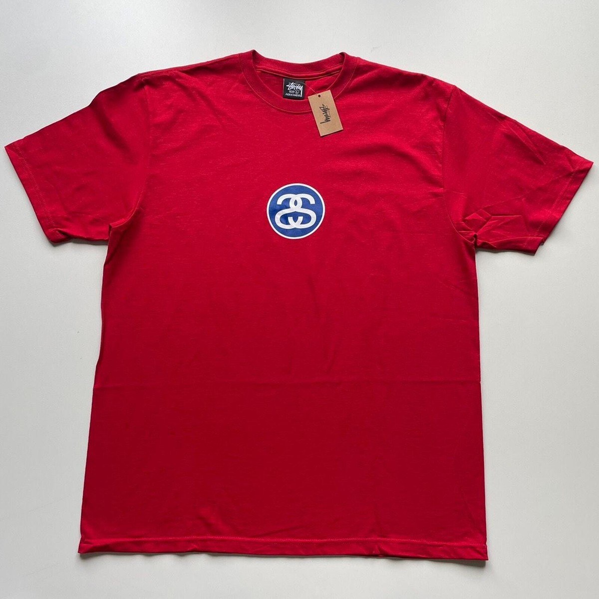 トップス 90s stussy ss link ringer tee red Stussy SS Link Graphic T Shirt Men's Large Red Rare New With Tags