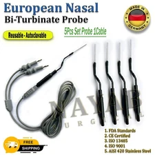 ENT Surgical Bi-Turbinate Probe Electrodes 5 Pcs Reusable with Cable CE
