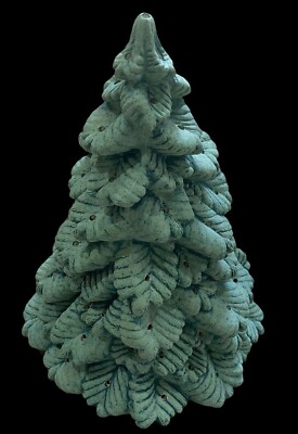 Ceramic Mold Christmas Tree 17'' x 12'' With Electric Base Unbranded Matte Green 