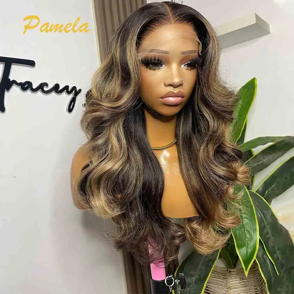 Honey Blonde Glueless Human Hair Body Wave HD Lace Front Wig