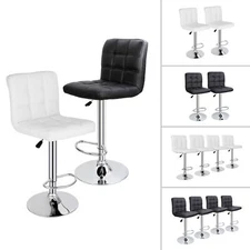 2/4PCS Adjustable Modern Swivel Bar Stools Dining Chair Counter Height 3 Level