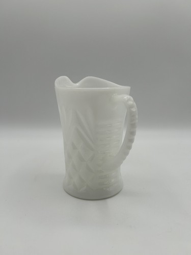 Prescut Pineapple White Milk Glass Pitcher Creamer by Anchor Hocking VTG 60s - Picture 6 of 18
