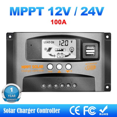 100A MPPT Solar Laderegler Solar Panel Controller Regulator 12V24V Free delivery
