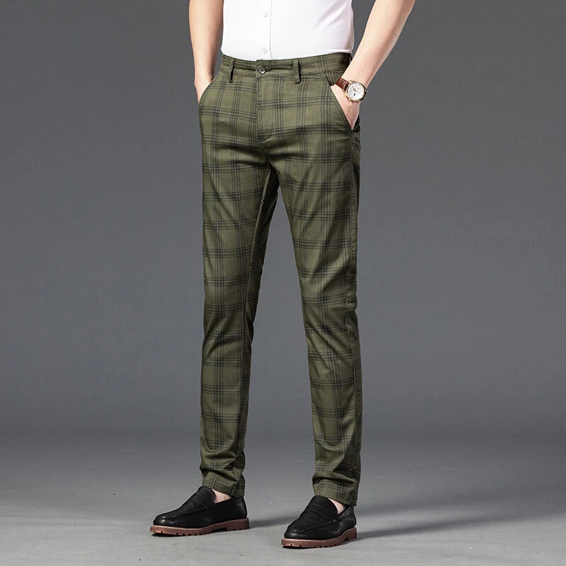 Buy LOUIS PHILIPPE SPORTS Checks Cotton Blend Slim Fit Men's Trousers