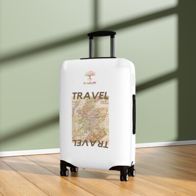 Travel Map Luggage Cover | Envolvp Suitcases Cover | Design Luggage Cover 