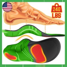 Work Boots Heavy Duty Arch Support Orthotic Insoles Flat Feet Plantar Fasciitis 