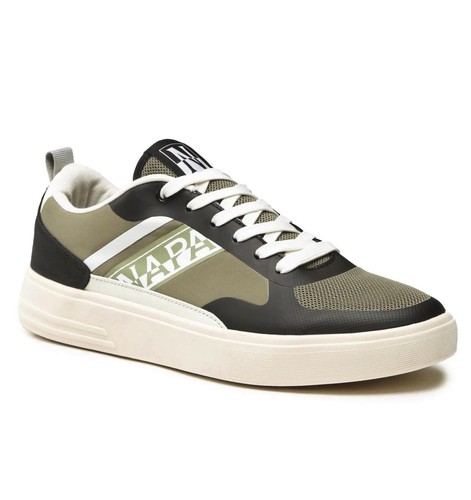 Napapijri BARK NP0A4HKRG1P1 sneakers uomo in camoscio e tessuto verde - nero - Foto 2 di 5