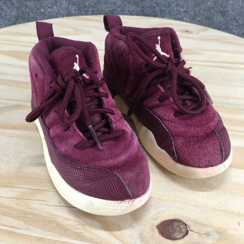Nike Zapatos Niños 10 Air Jordan 12 XII Retro TD Burdeos Púrpura Mediados 850000-617 Foto 3 de 4