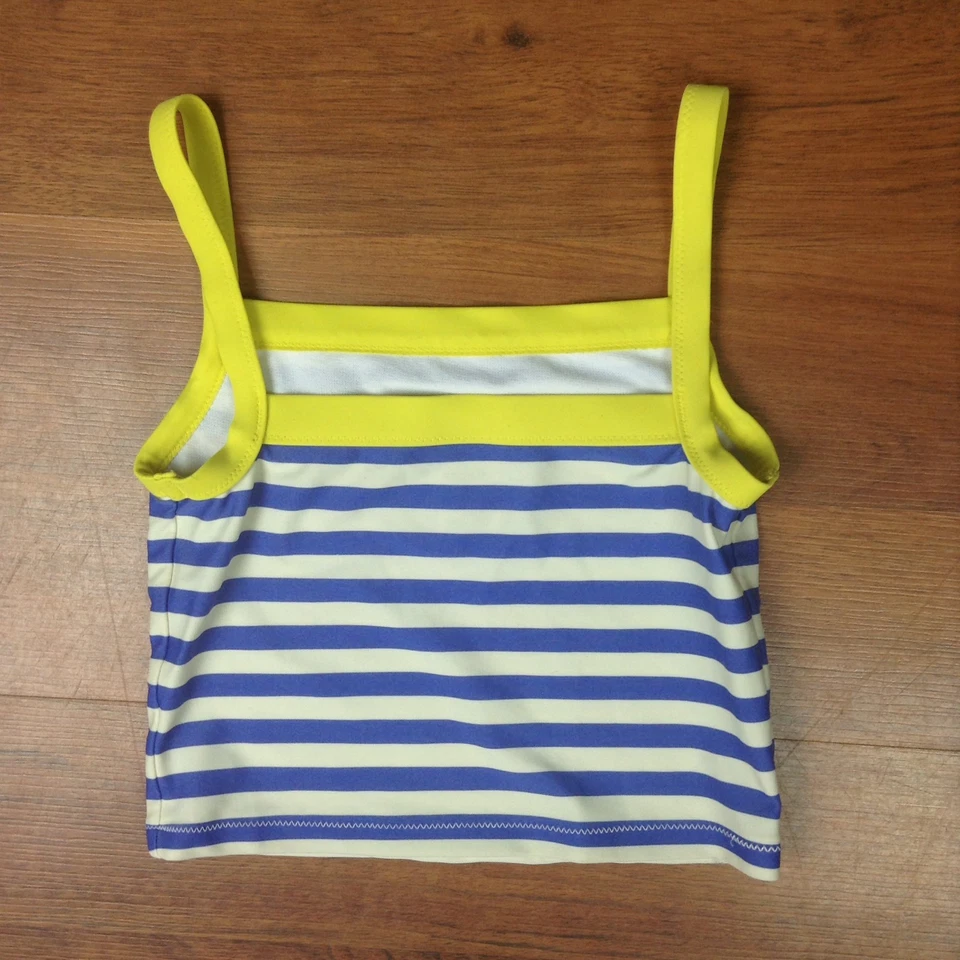 Mini Boden Bathing Swim Suit Tankini Top Blue/White Stripes Yellow Trim Sz 4-5y - Image 4 of 4