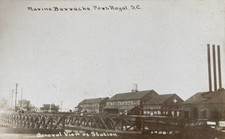 WW1 US MARINE CORPS PARRIS ISLAND SC GENERAL VIEW BARRACKS PHOTO POSTCARD RPPC
