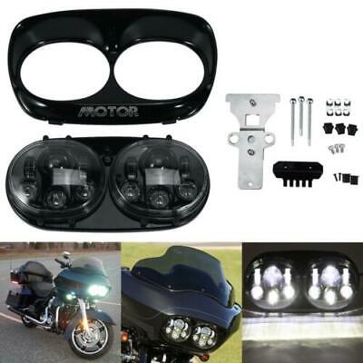 5-3/4 5.75 Dual LED Headlight Motorcycle Projector Headlamp Fit for 2004-2013 Harley Davidson Road Glide 