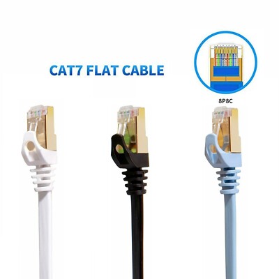 3FT 3feet CAT7 RJ45 Network Flat Ethernet Patch Cable Cord Xbox One PS4 Modem US