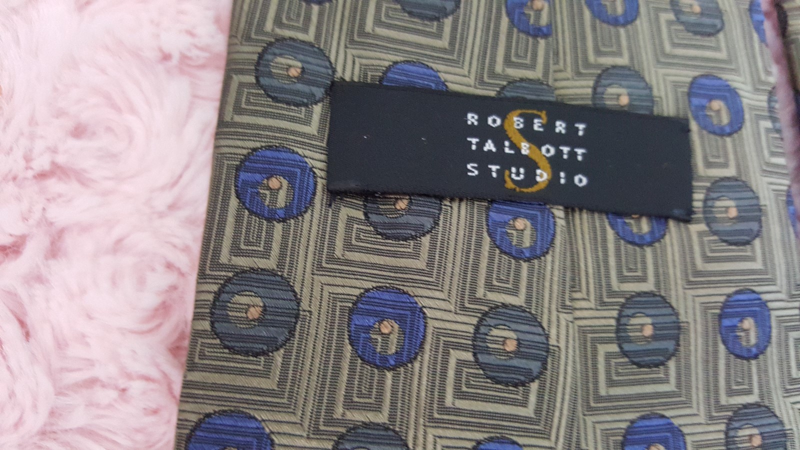 Robert Talbott Tie Silk Talbott Studios Blue Oliv… - image 6