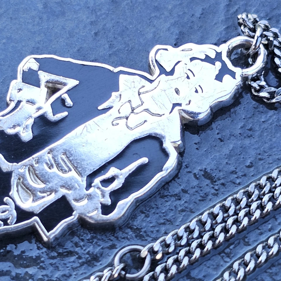 chanel coco mademoiselle Colgante Figura Collar Esmalte Negro 16.5 23.5" Cadena Foto 4 de 4