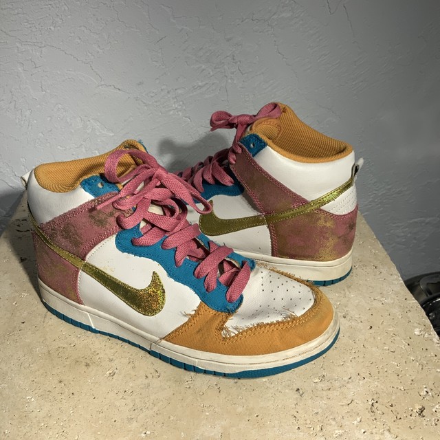 Nike Dunk High 6.0 Swan Metallic Gold 