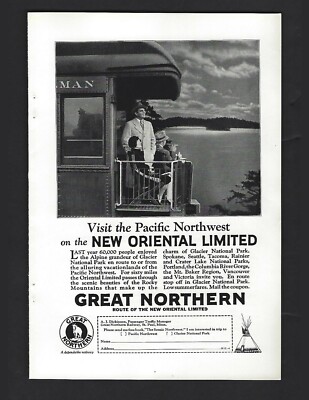 1928 Great Northern Railway New Oriental Limited Pacific Northwest Print Ad