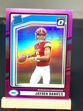 Jayden Daniels RC 2024 Donruss Rated Rookie Pink Holo Prizm Optic Preview #389