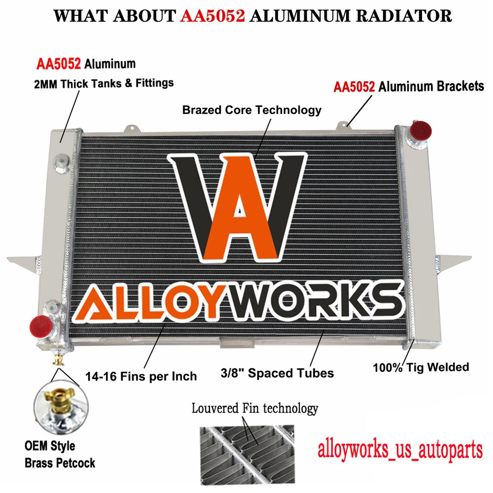 Radiador de aluminio mejorado de 2 filas para 1998-2004 1999 2000 Volvo C70 V70 S70 2,3 L Foto 2 de 4