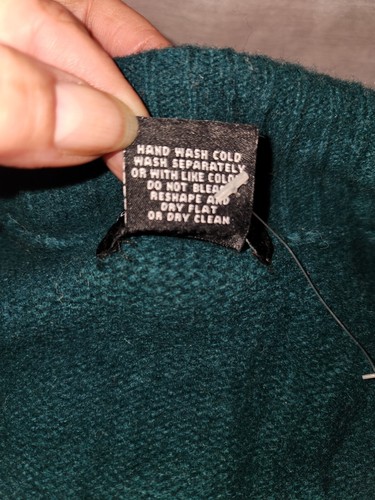 Sutton Studio Womens Button Front Lambs Wool Sweater Green Size 1X - Picture 8 of 13