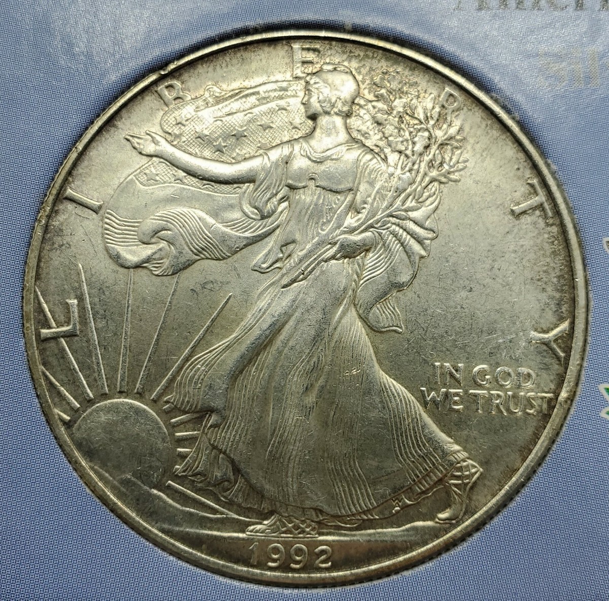 1992 Liberty US American Eagle Silver Dollar Coin 1 Oz .999