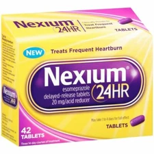 Nexium Heartburn Medicine 24 Hour 20mg 42 Tablets Exp 05/27