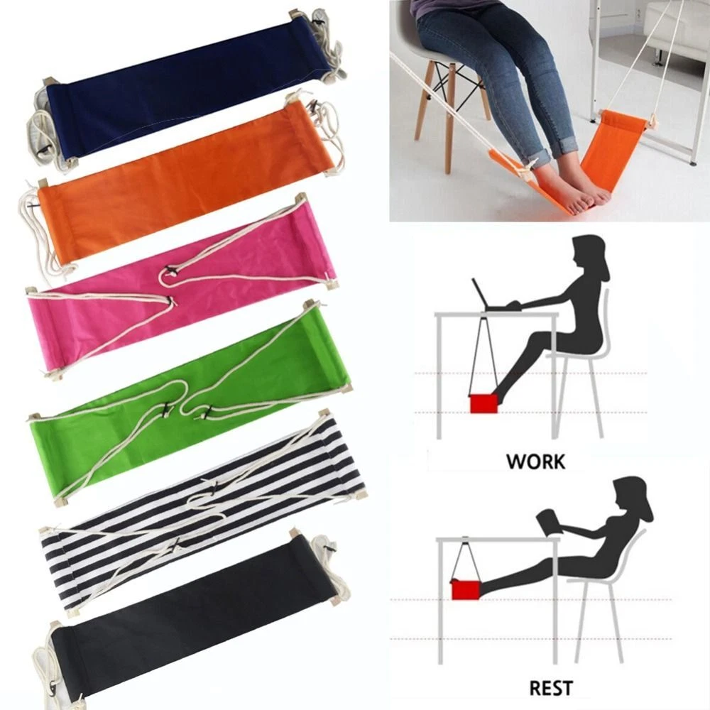 Portable Adjustable Foot Hammock Office Foot Rest Mini Under Desk