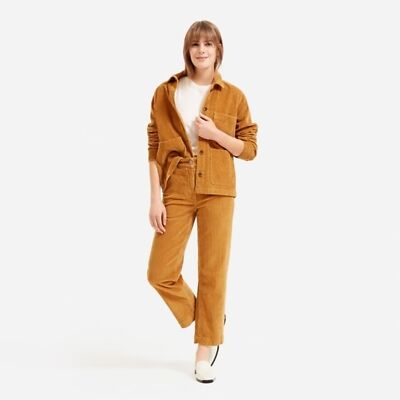 Evelane The Corduroy Straight-Leg Crop size 0 white