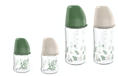 nip Cherry Babyflasche Weithalsflasche Glas  120 ml  / 240 ml mit Latexsauger