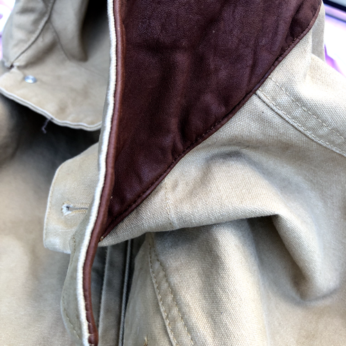 Mens Orvis Sand Canvas Trucker Jacket XXL 2XL Leather Trim Model #85Y8 - Picture 7 of 8