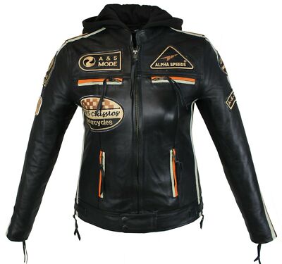 Ladies Motorcycle Lamb Leather Jacket Casual Leather Jacket Biker Custom  Protect
