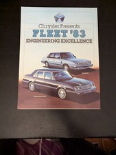 1983 Chrysler Fleet Original Car Sales Brochure Catalog 8 Page