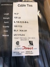 500 14  120LB Cable Ties Black And White