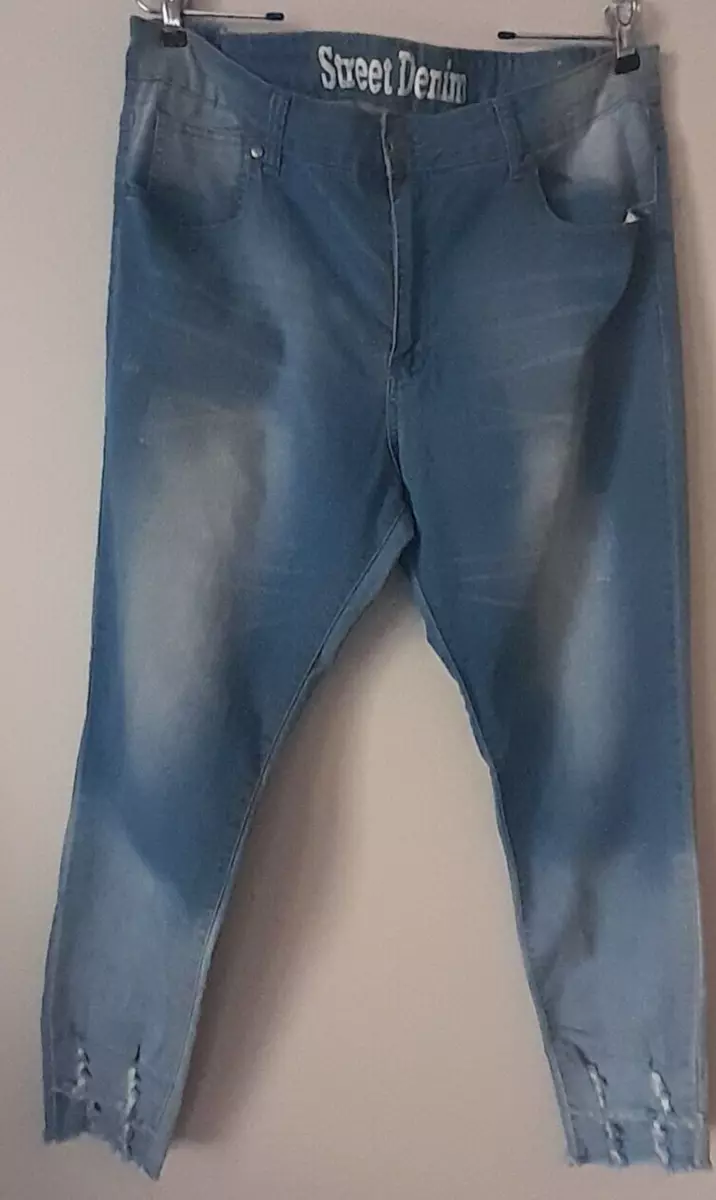 Street Denim by VIP Jeans Distressed 7 8 Ankle Crop Skinny Size 17 18