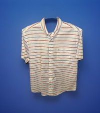 Tommy Hilfiger Men's Classic Fit Red, White  Blue SS BD Shirt Sz L