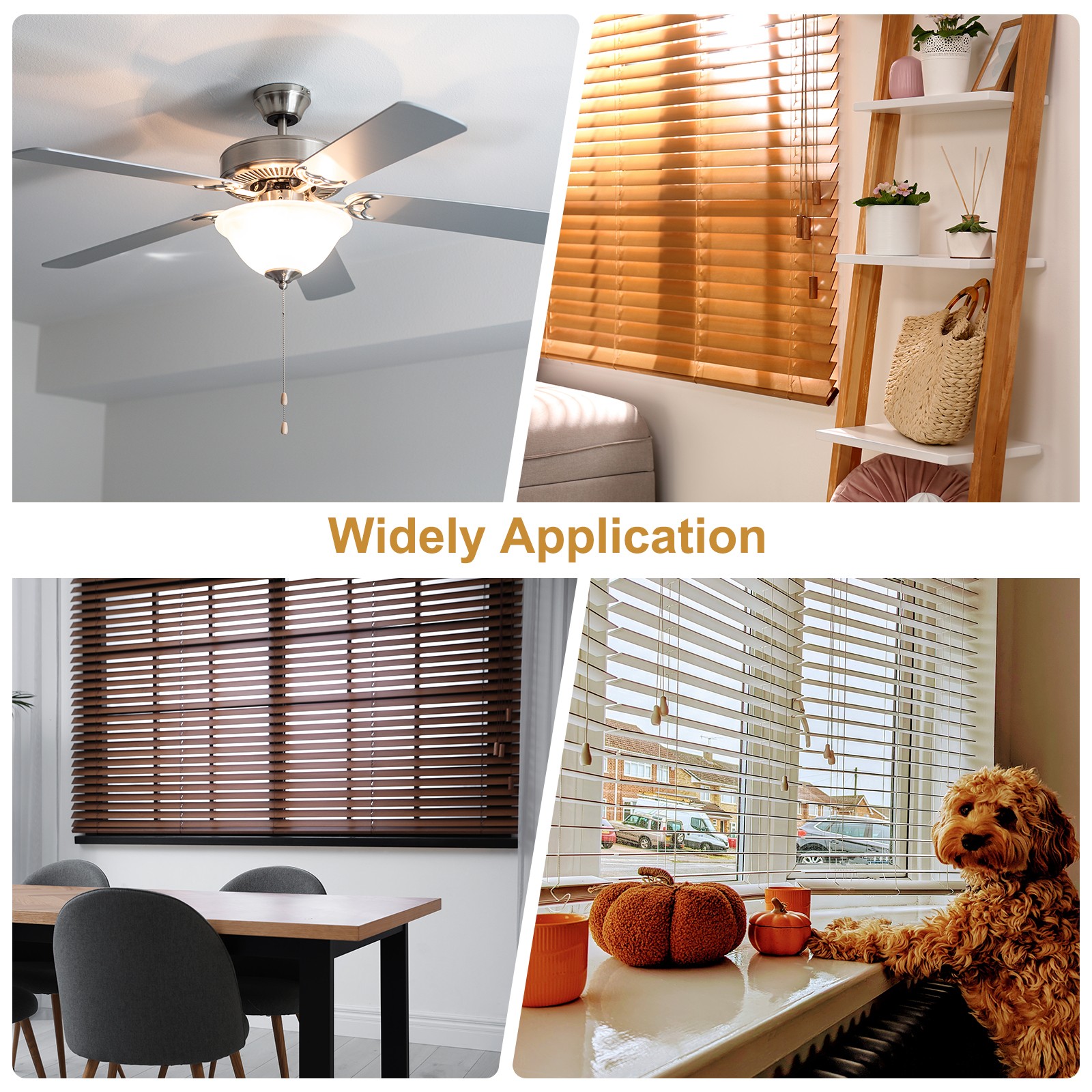 Cord Knobs, Brown Wooden Cord Tassel Drops Pull End for Window, 1.65x0.67" 6Pcs