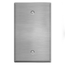 Oversized Stainless Steel Outlet Covers, 1-Gang Blank Wall Plate, 5.5" x 3.50" J