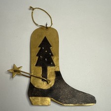 Christmas Ornament Cowboy Boot W/Spur Tree Design 5  x 5  
