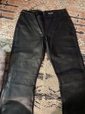 Ralph Lauren Women's Size 6 Black 100 Leather Wide Leg Pants