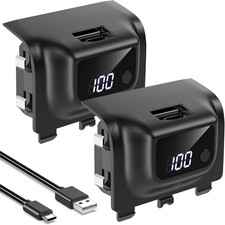 Rechargeable Battery Pack for Xbox Series X/S, LED Display 2 Pack 5180Mwh Fast C