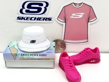 Sketchers Pink Street LA Sneakers Hat Shirt and Logo Stickers Zuru Mini Bands