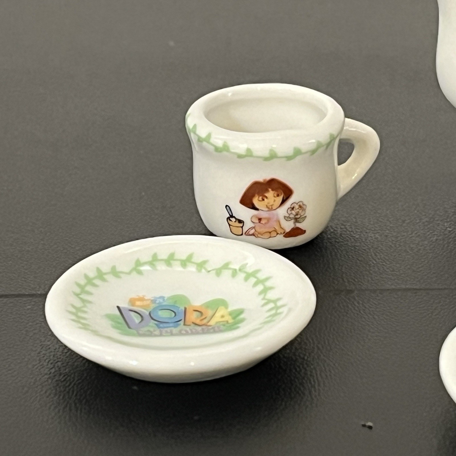 Dora The Explorer Ceramic Children Mini Tea Set 2006 7 Piece Set Cartoon Viacom
