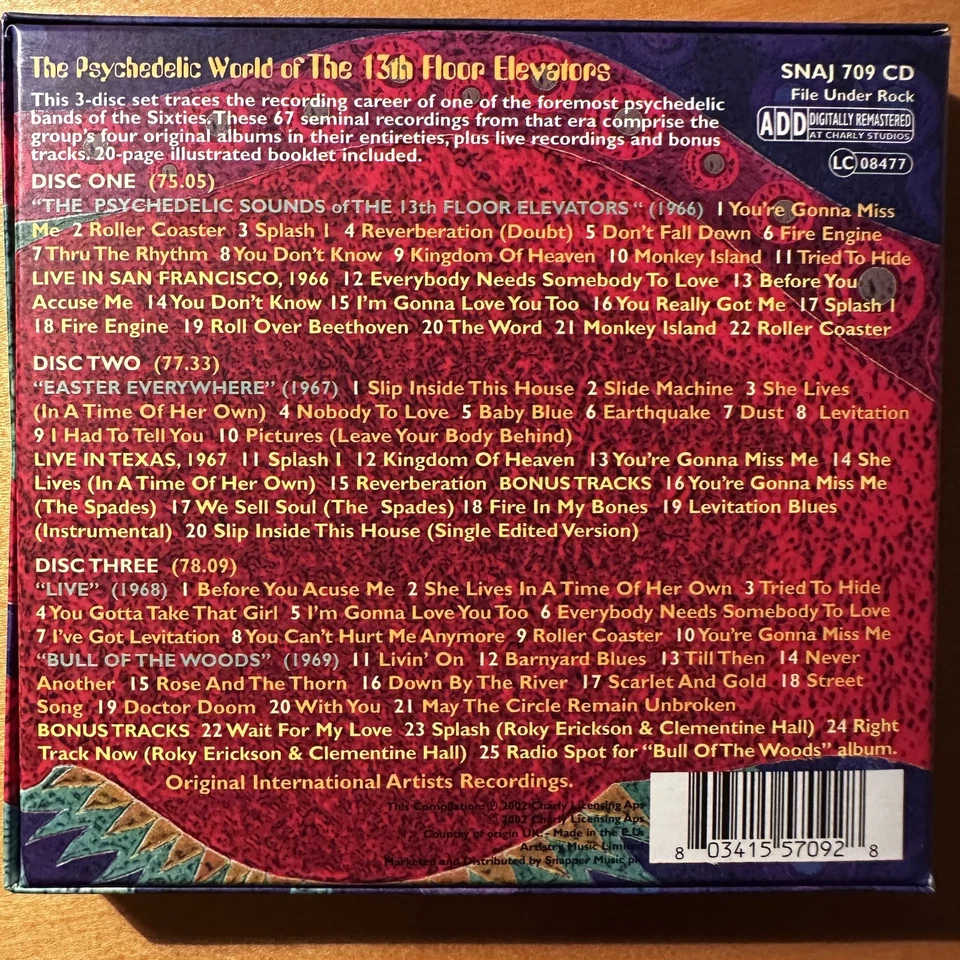 13 th FLOOR ELEVATORS : Psychedelic World - 3 CD Box - Charly , UK 2002 - NM - Bild 2 von 2